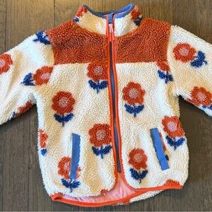 Mini Boden Pink and Blue Sherpa Jacket